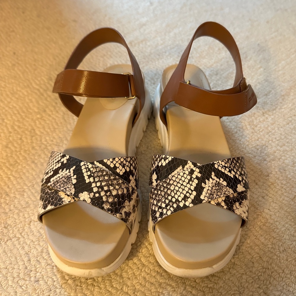 Cole Haan Zero Grand Sandal, Snakeskin/Honey, Size 7.5